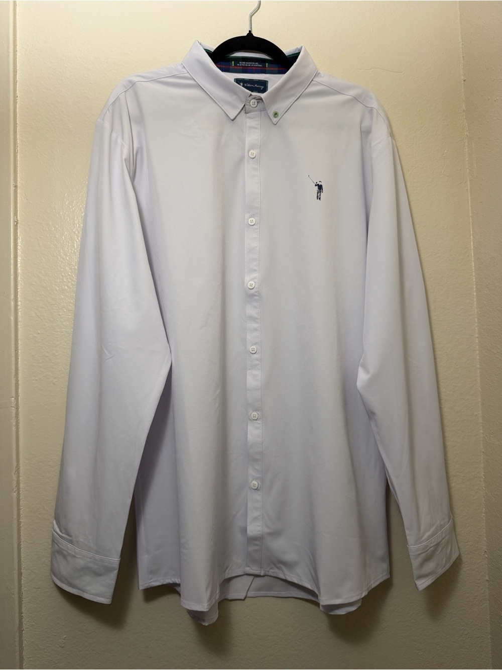 William Murray Men’s Golf White Long-Sleeve Button-Down Shirt w/Logo  Size XL